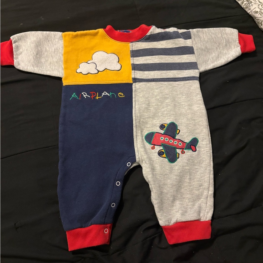 Vibrant Airplane Adventure Kids Footie